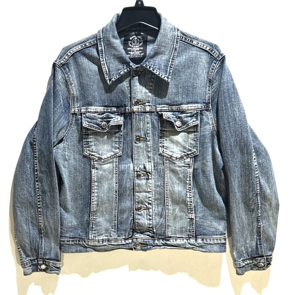 Monte Carlo Vintage Y2K Jeans Jacket Polo & Jacket Club Button-Down Denim Sz M - Picture 1 of 7